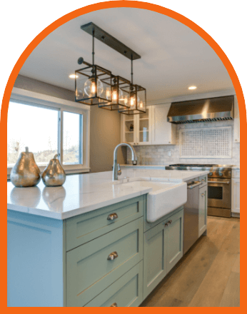 Orange border residential kitchen